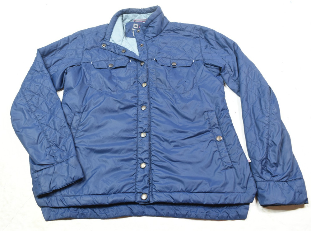 STIO Skycrest Insulated Snap Shirt Jacket Womens Medium Blue Long Sleeve Hiking